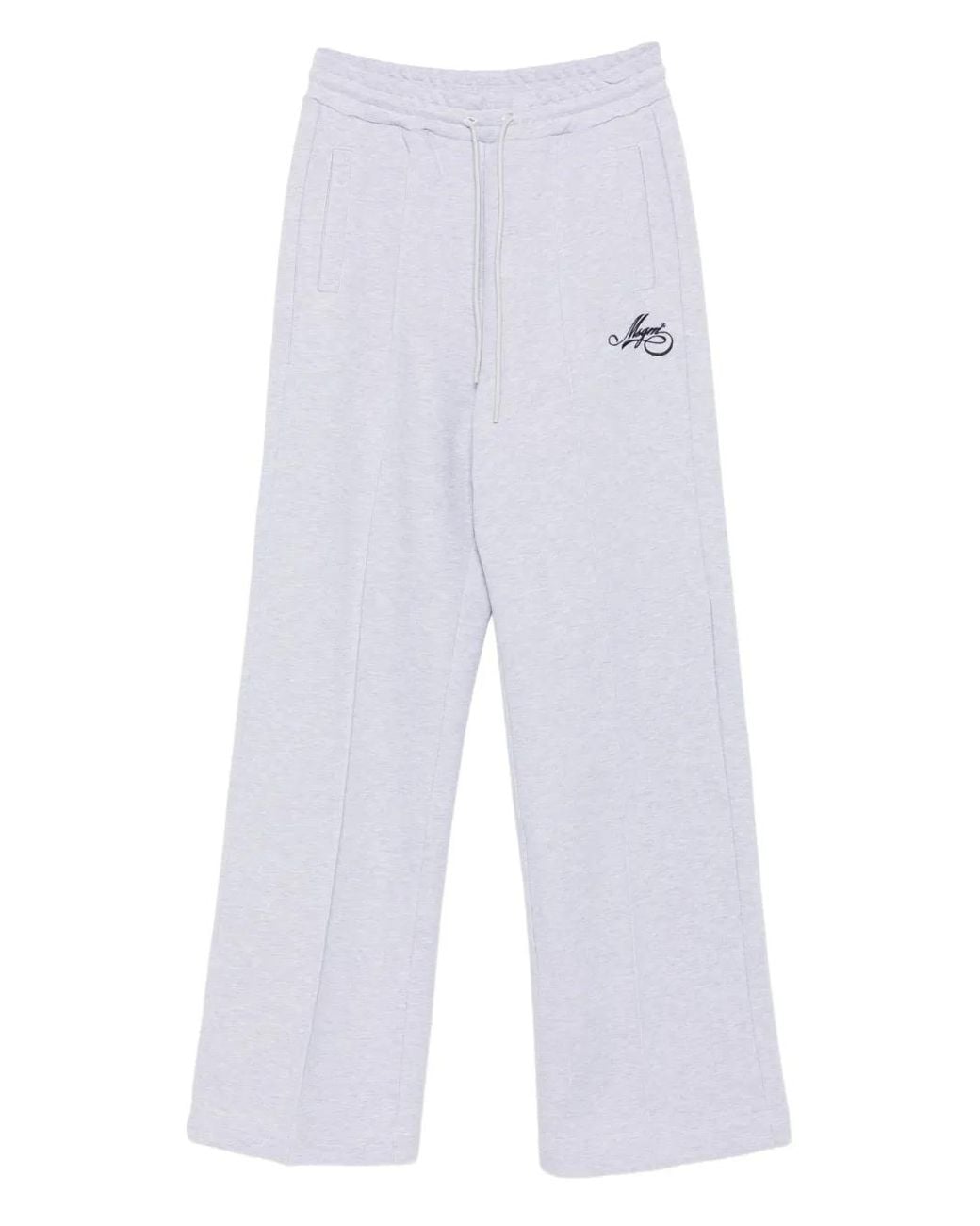 MSGM White Embroidered-Logo Sweatpants