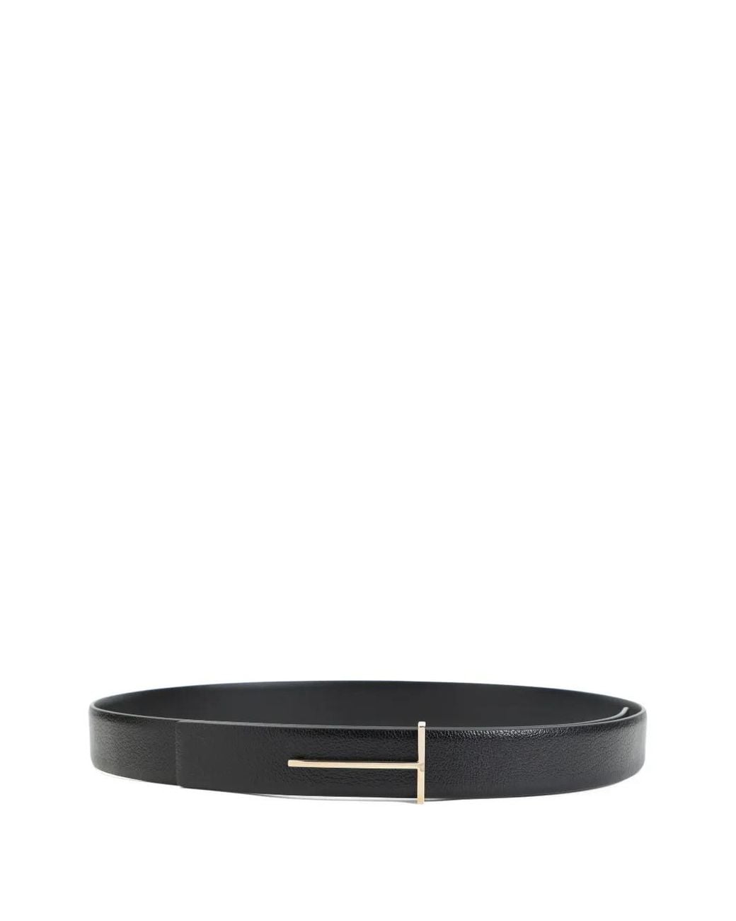Tom Ford White Slim T Buckle Belt