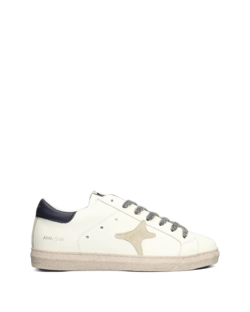 AMA BRAND White Star-Patch Lace-Up Sneakers for men