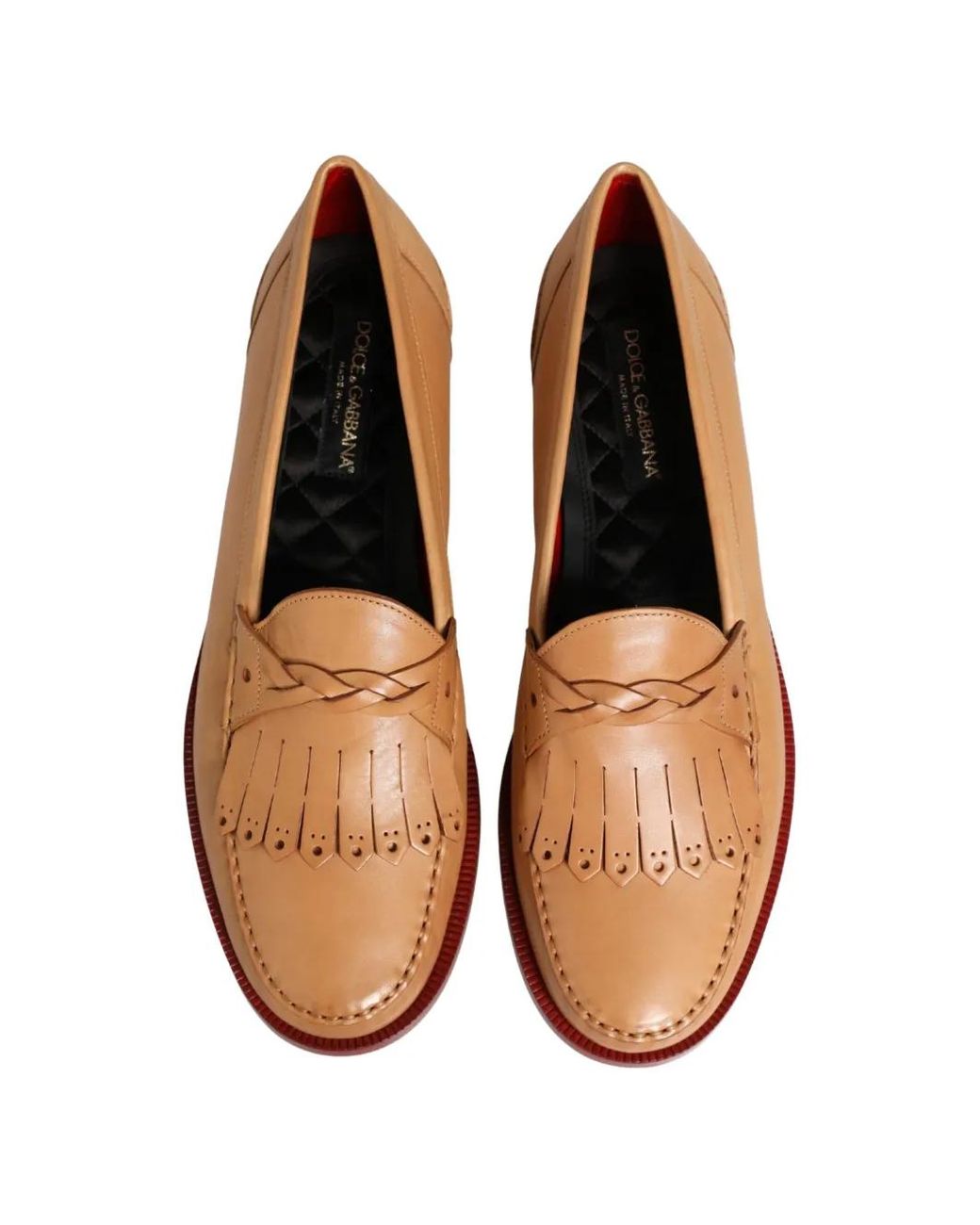 Dolce & Gabbana Natural Mocassins Kiltie À Franges for men