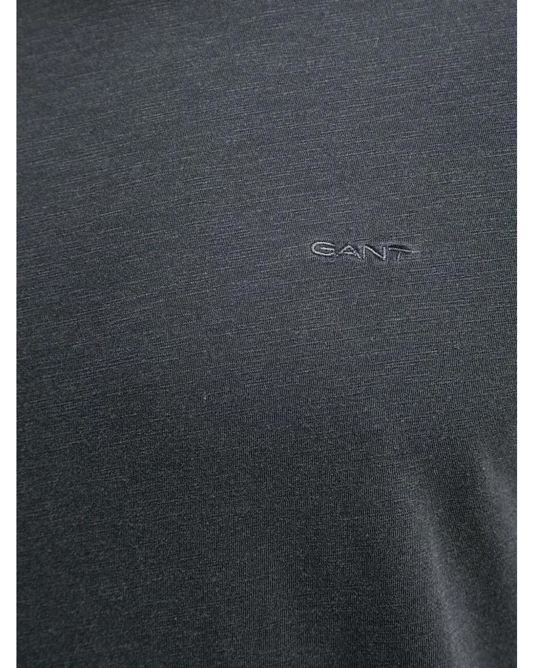 Gant Gray Logo-Embroidered T-Shirt for men