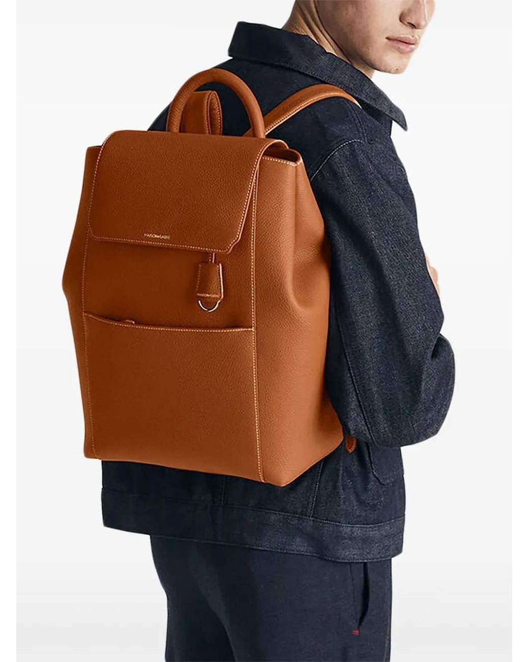 Maison De Sabre Brown Large Leather Backpack