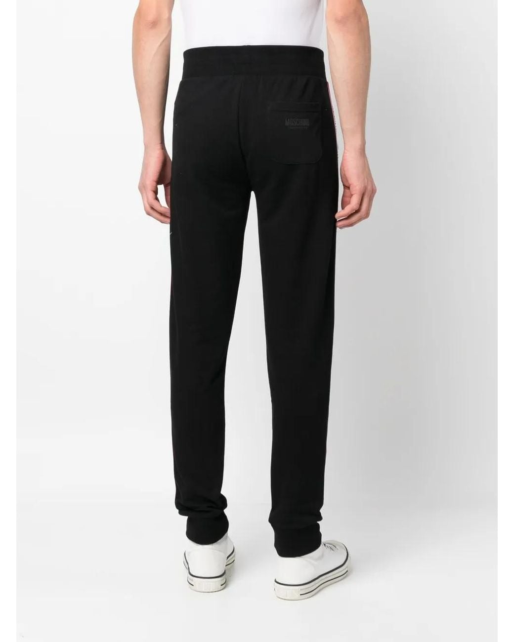 Moschino Black Logo-Tape Loungewear Trousers for men