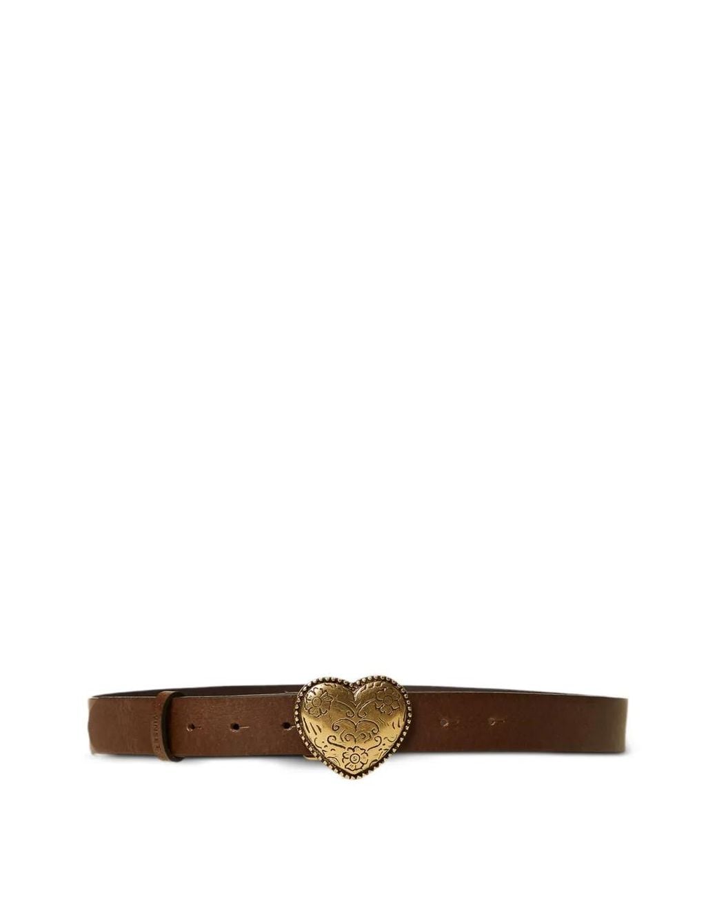 Twinset White Leather Belt With Heart