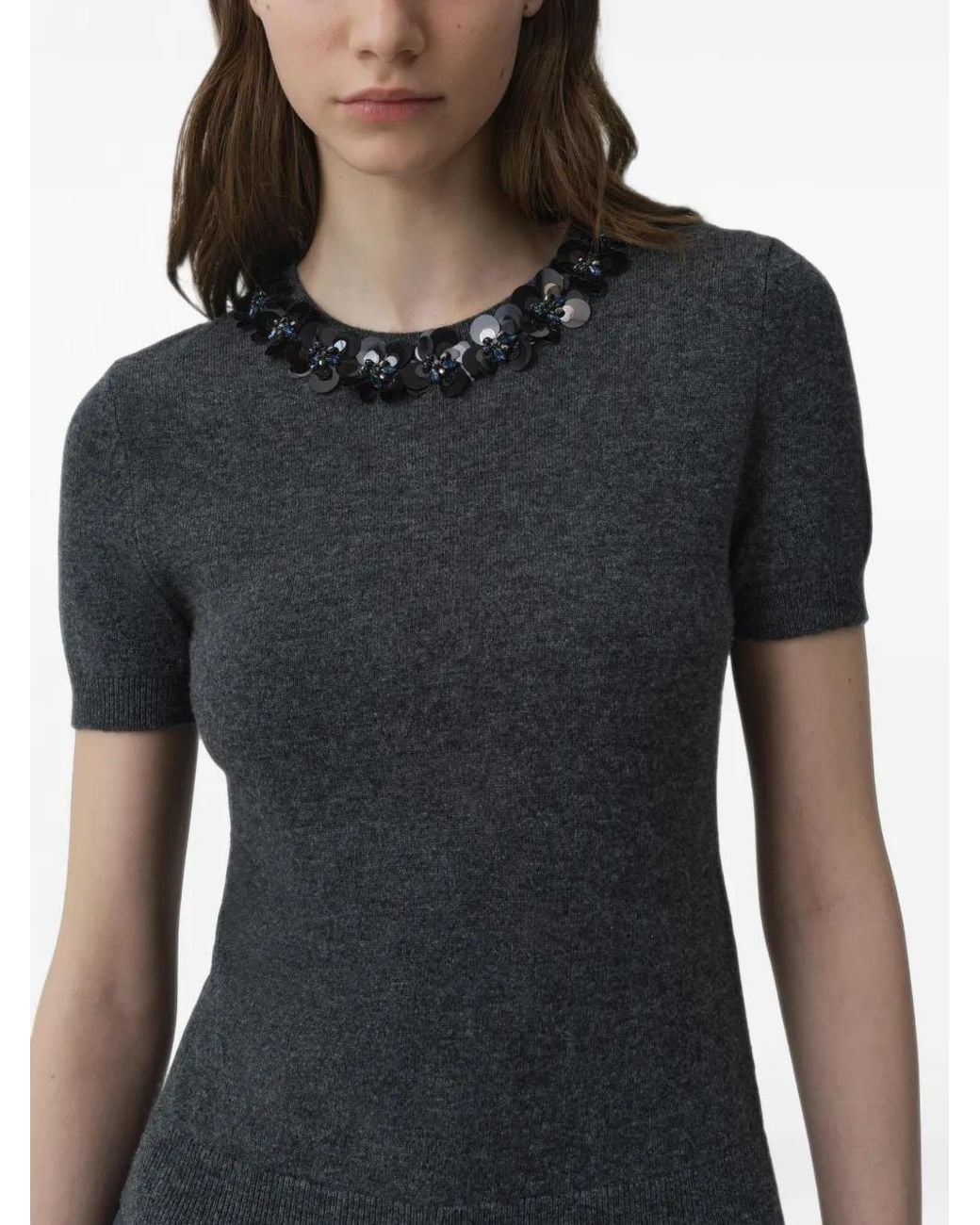Jonathan Simkhai Black Sophie Sequin-Embellished Top