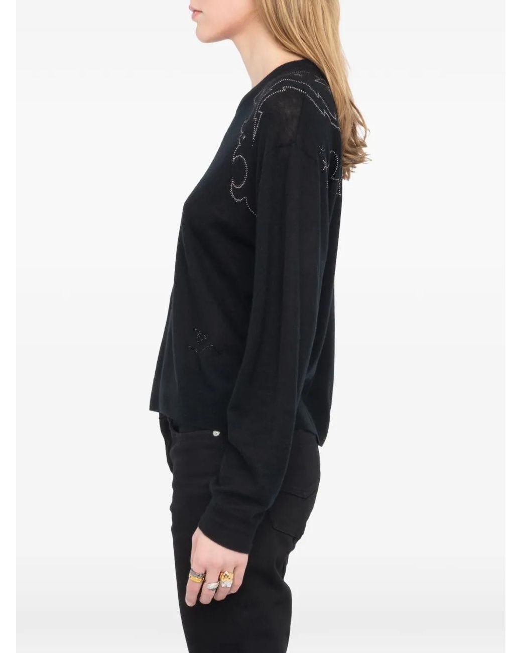 Zadig & Voltaire Black Swapy Cashmere Sweater