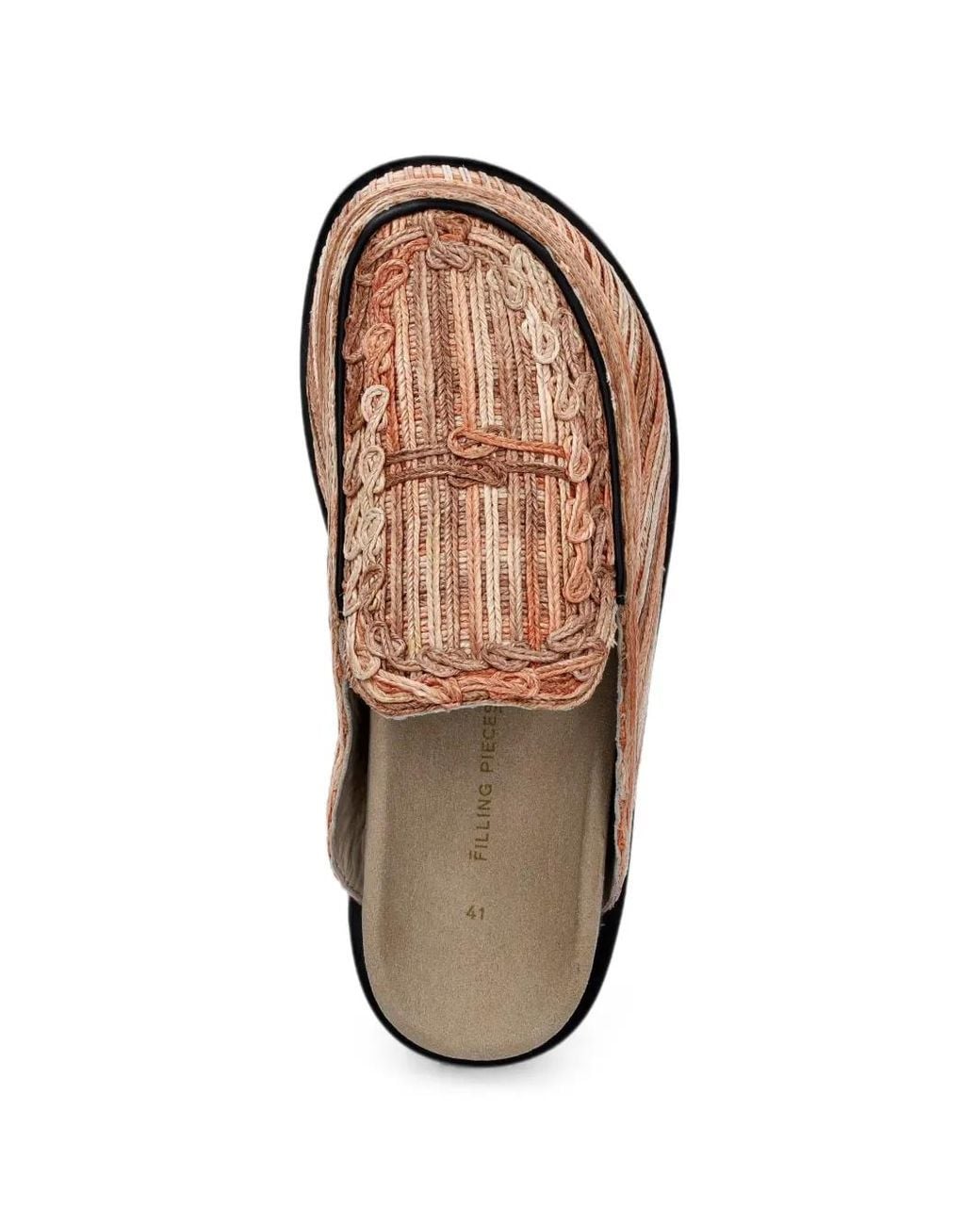 Filling Pieces White Panier Woven-Design Slip-On Mules for men