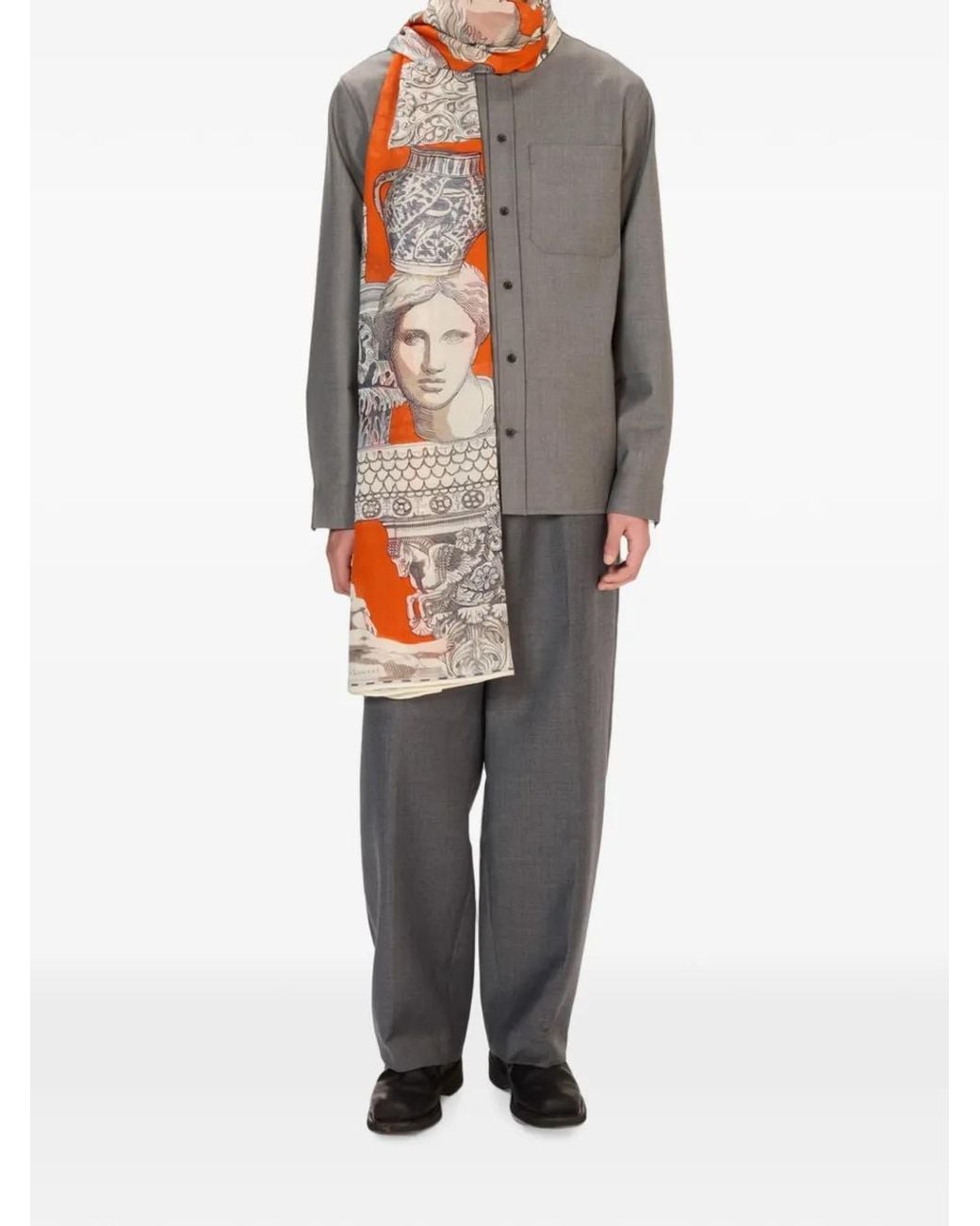 Inoui Edition Orange Archives Graphic-Print Scarf