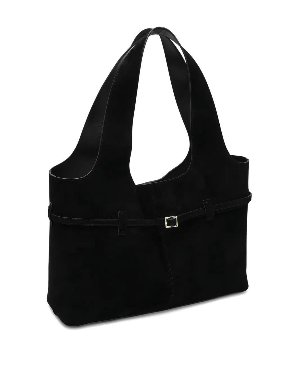 MANU Atelier Black Cambon Cabas Suede Tote Bag