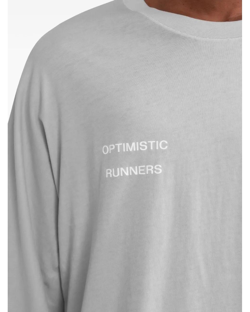 Optimistic Runners Gray Logo-Print Short-Sleeve T-Shirt for men
