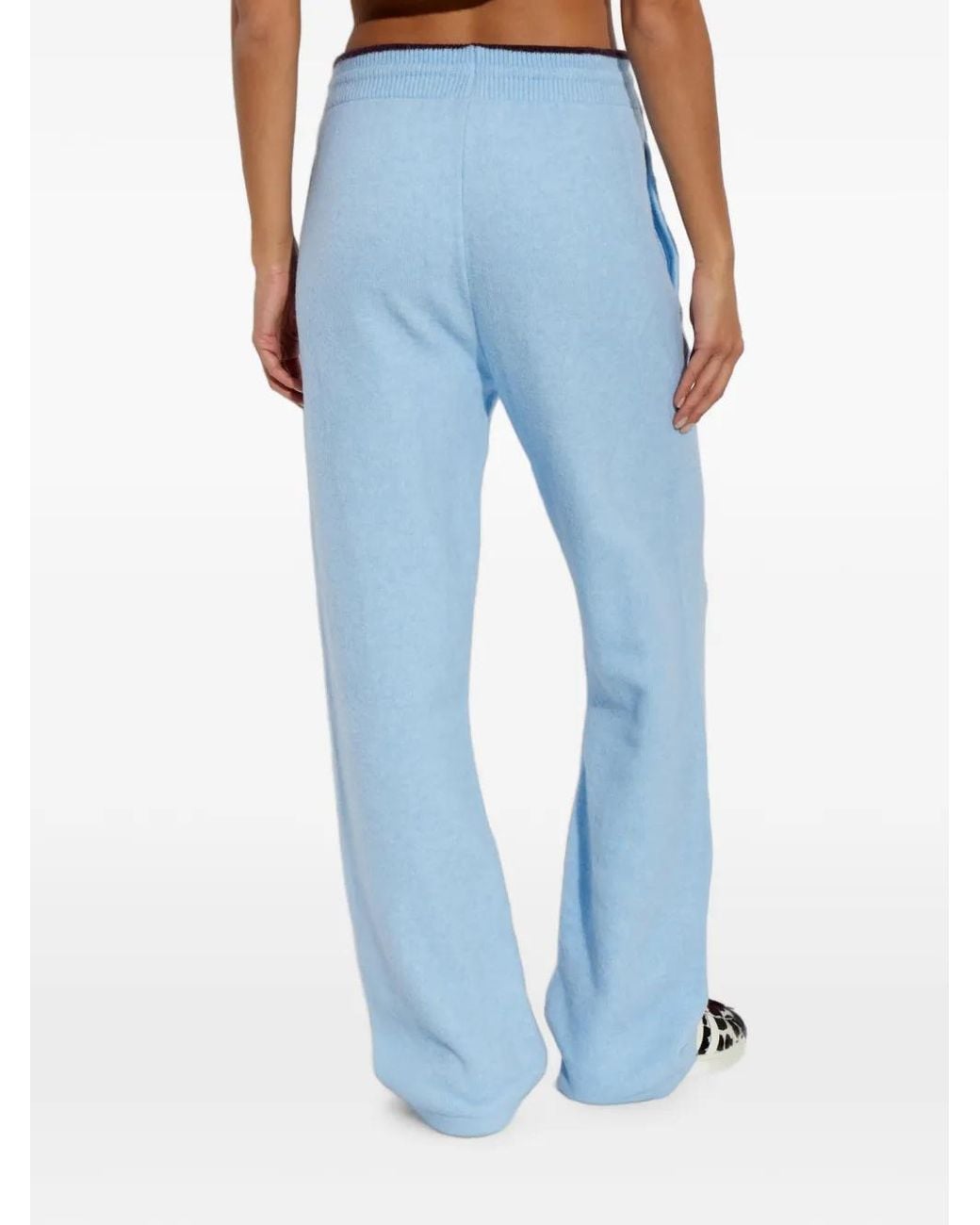 Adidas Blue Logo-Embroidered Track Pants