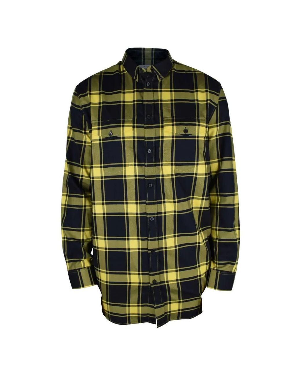 Givenchy Green Check-Print Oversized-Cut Shirt for men
