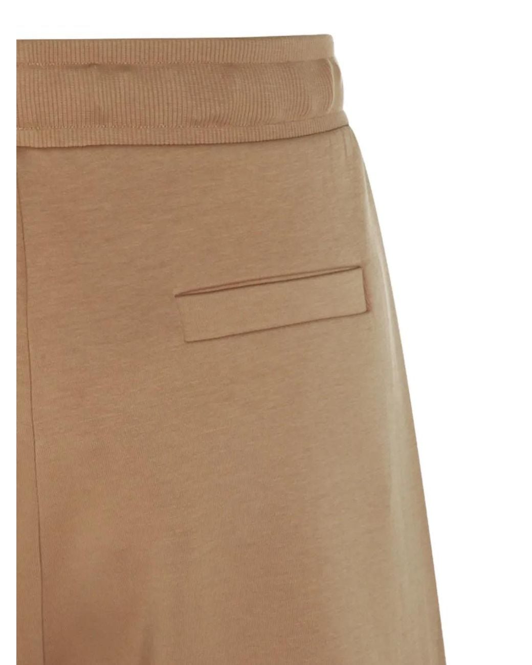 Max Mara Natural Drawstring Wide-Leg Track Pants