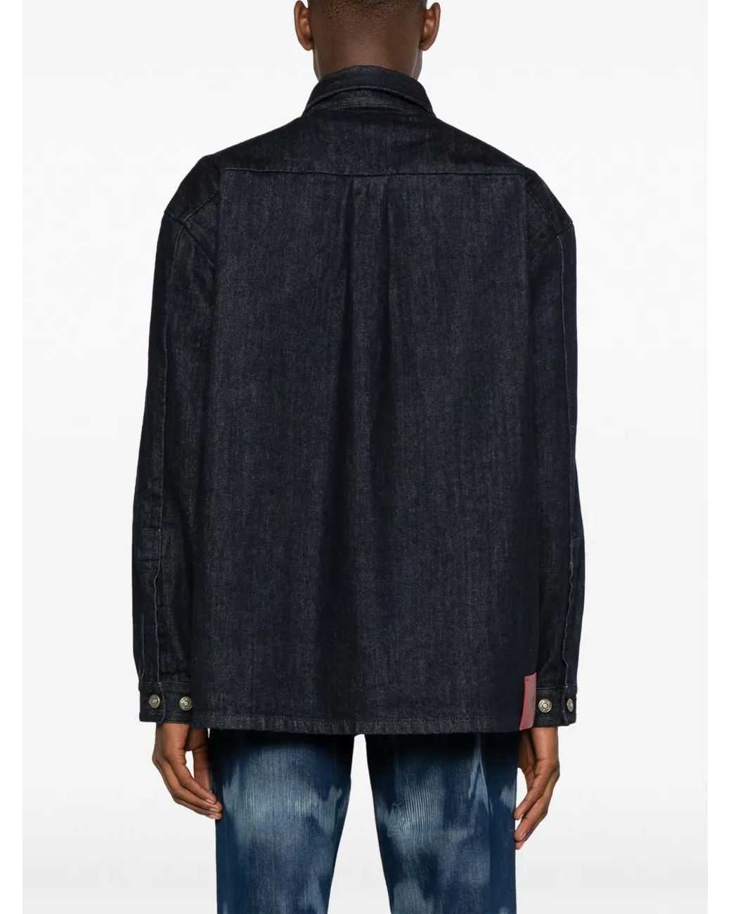 424 Blue Long-Sleeve Denim Shirt for men