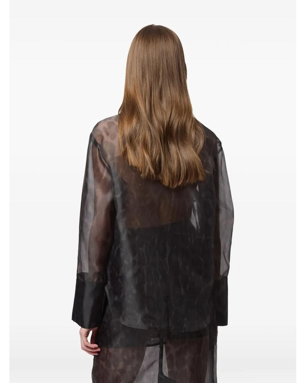 Apparis Black Tyra Leopard-Print Shirt