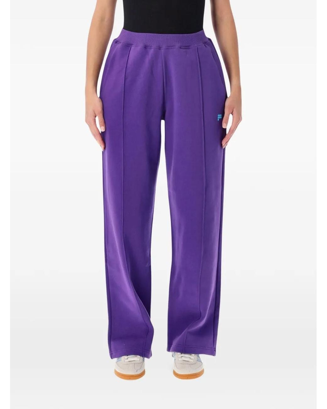 PANGAIA Purple Logo-Print Pintuck Track Pants