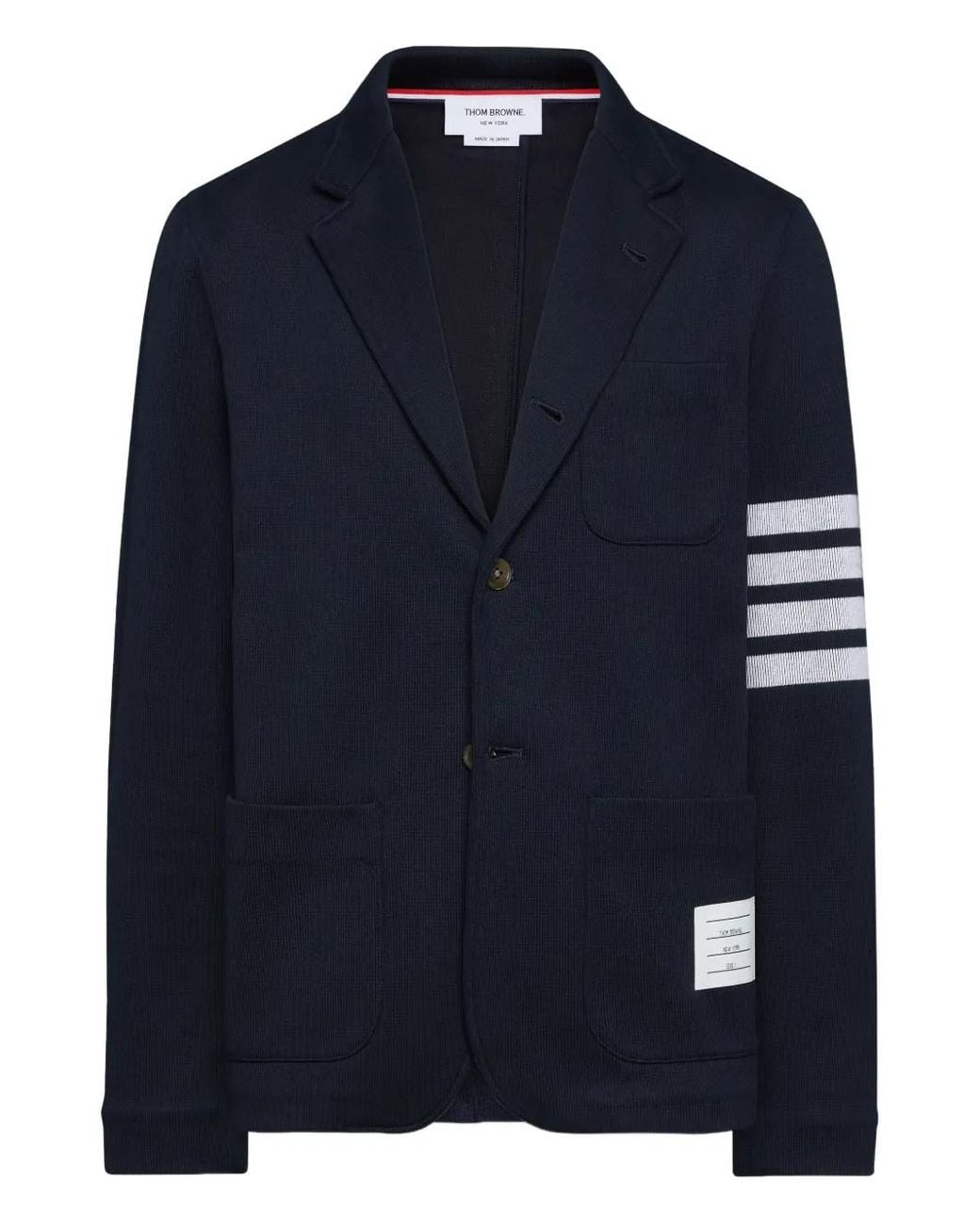 Thom Browne Blue Double Face Knit 4-Bar Sack Jacket for men