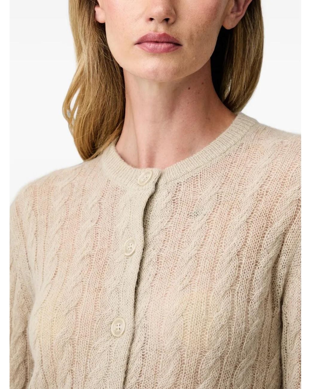 Joop! Natural Cable-Knit Cardigan