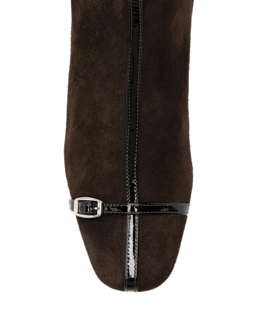 CAREL PARIS Black Start Buckle-Detail Ankle Boots
