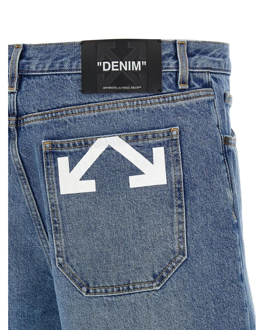 Off-White c/o Virgil Abloh Blue Bermuda Logo for men
