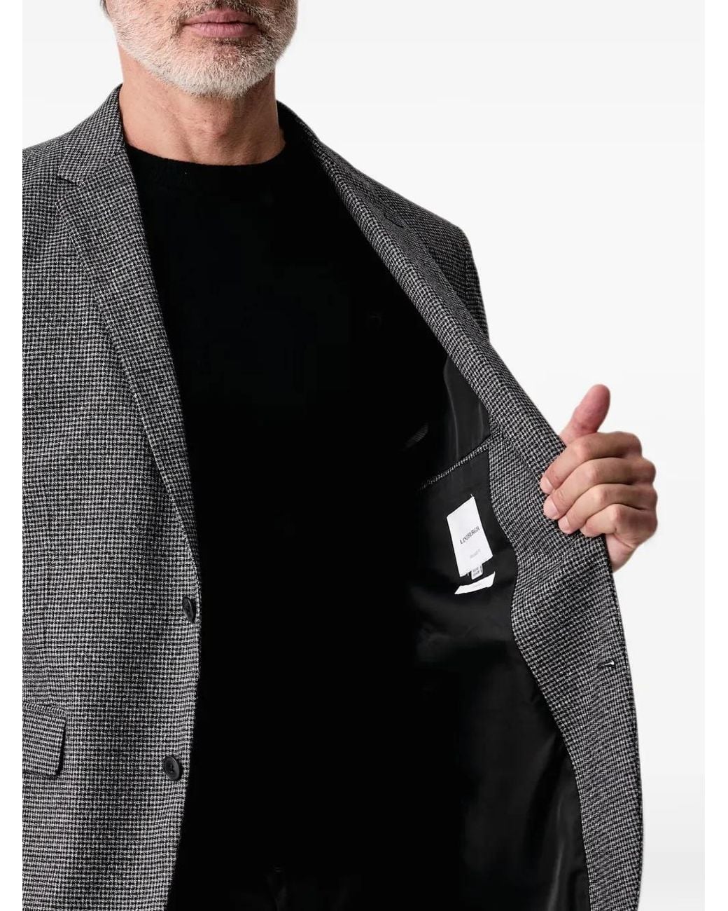 Lindbergh Gray Houndstooth-Pattern Blazer for men