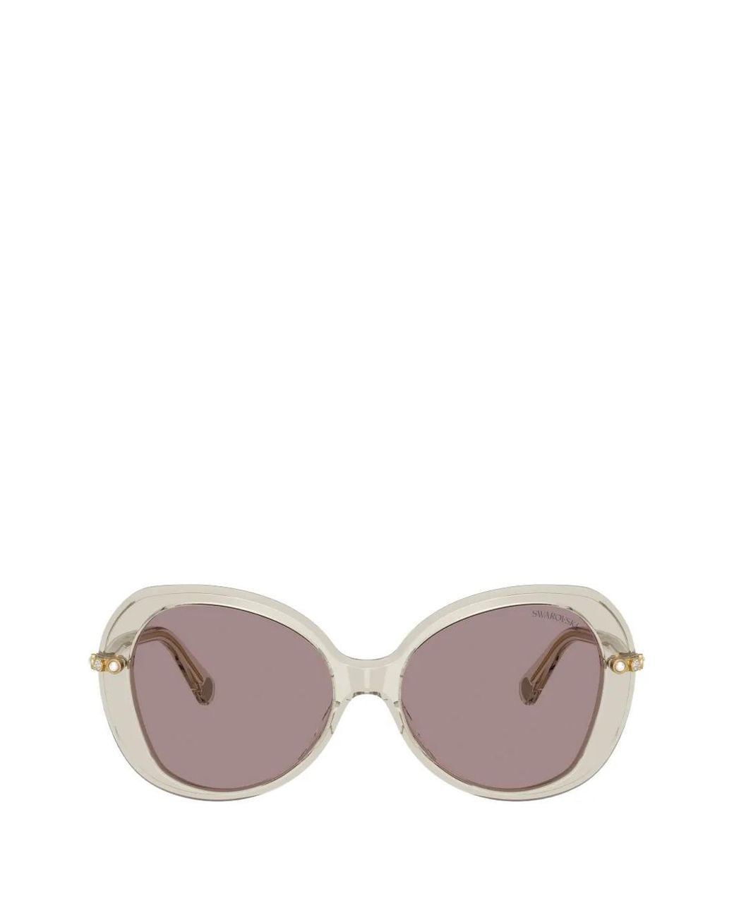 Swarovski Pink Crystal-Embellished Geometric-Frame Sunglasses