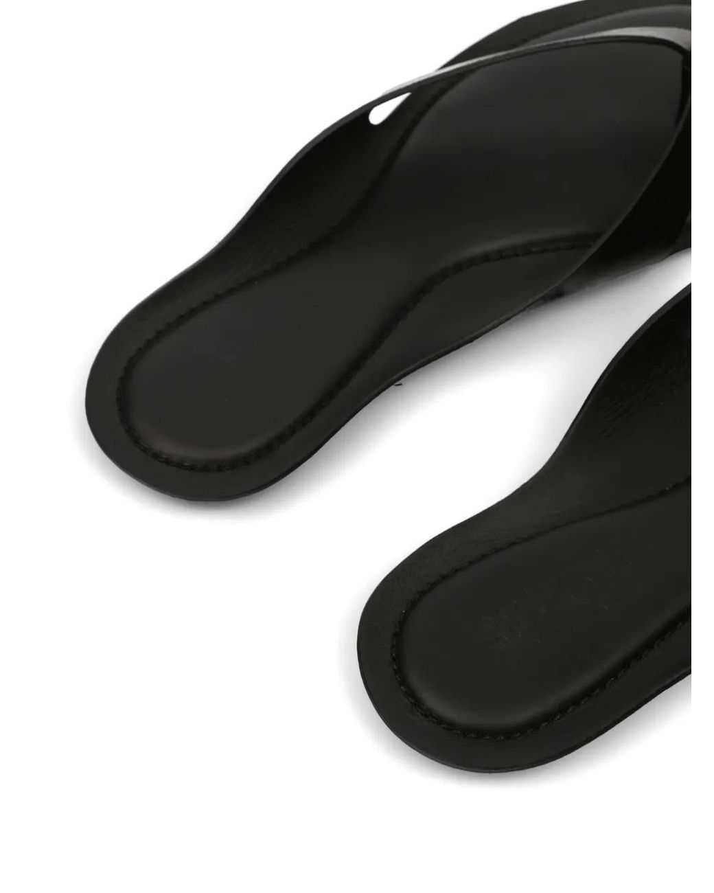 MM6 by Maison Margiela White Anatomic Leather Flip Flops