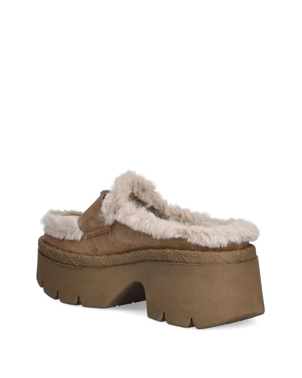 Guess Brown 70Mm Faux Fur-Trim Mules