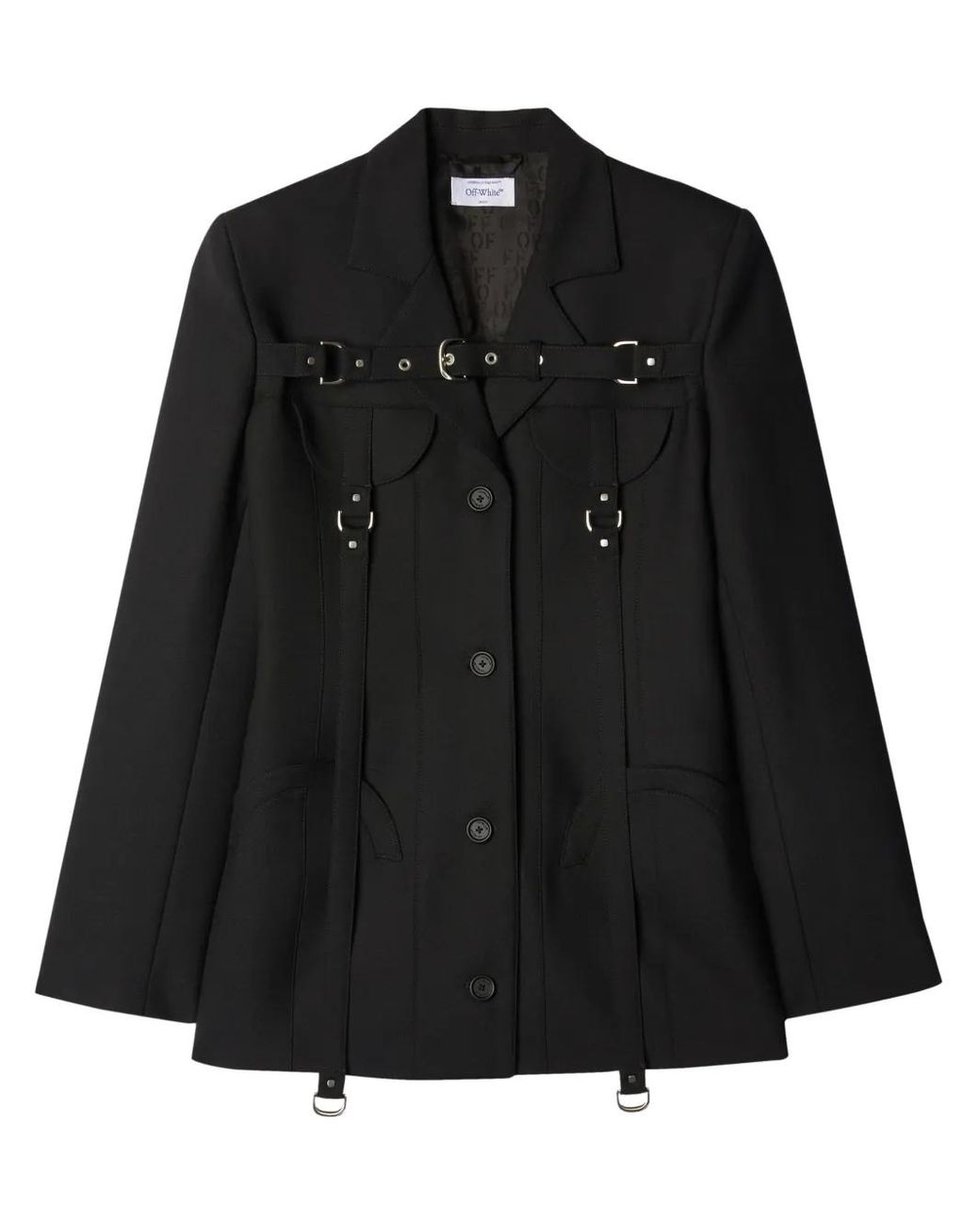 Off-White c/o Virgil Abloh Black Wool Blend Blazer Virgin Jacket