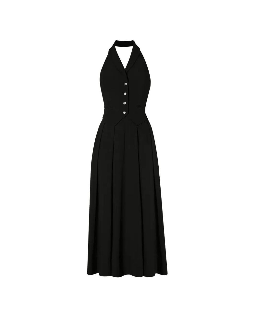 Temperley London Black Elodie Halter Dress