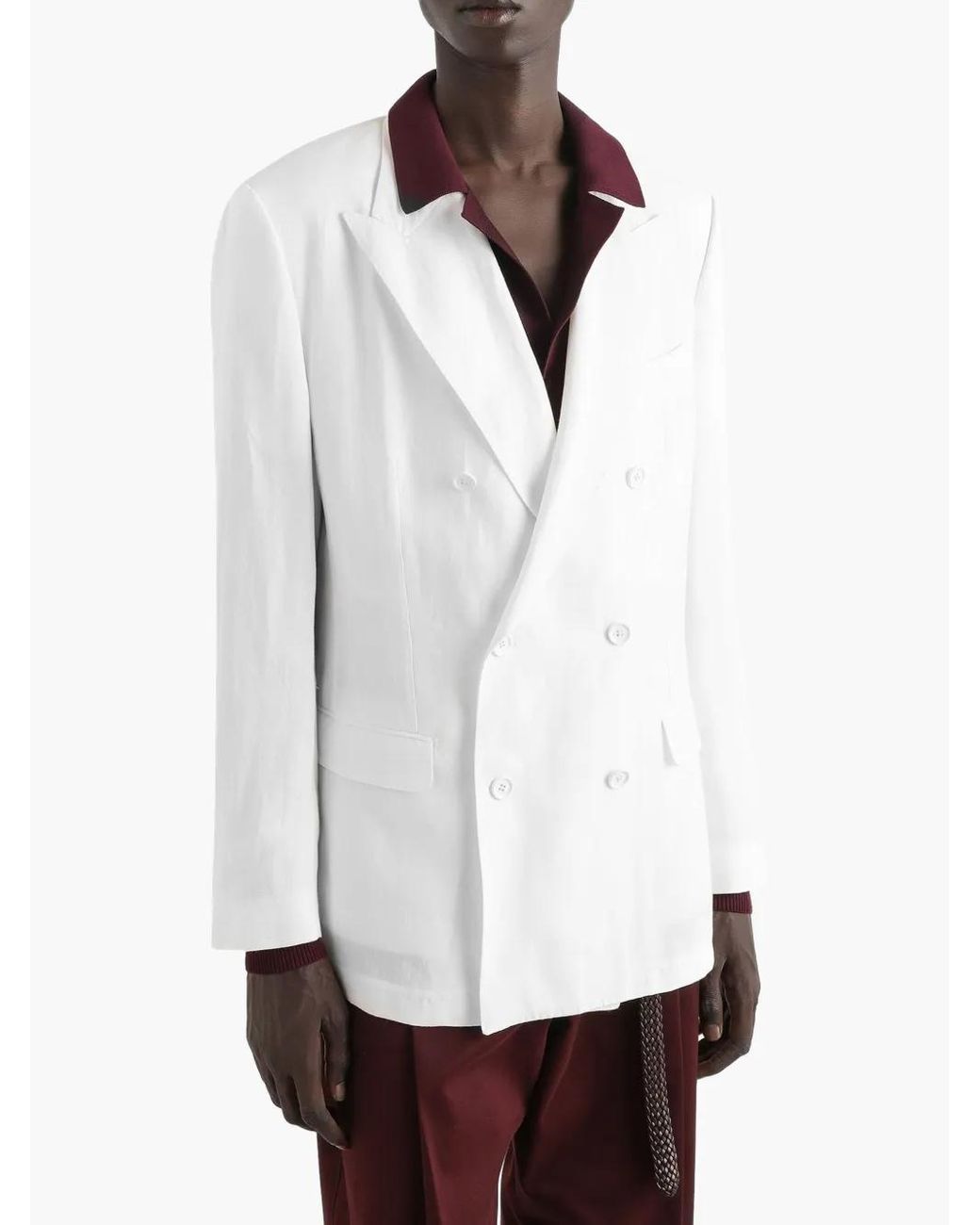 Dolce & Gabbana White Double Breasted Blazer for men