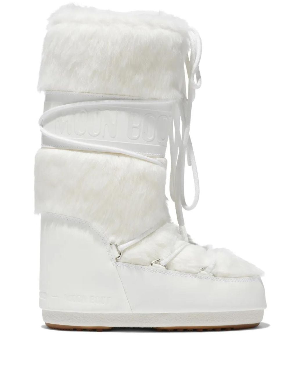 Moon Boot White Icon Eco-Fur Boots