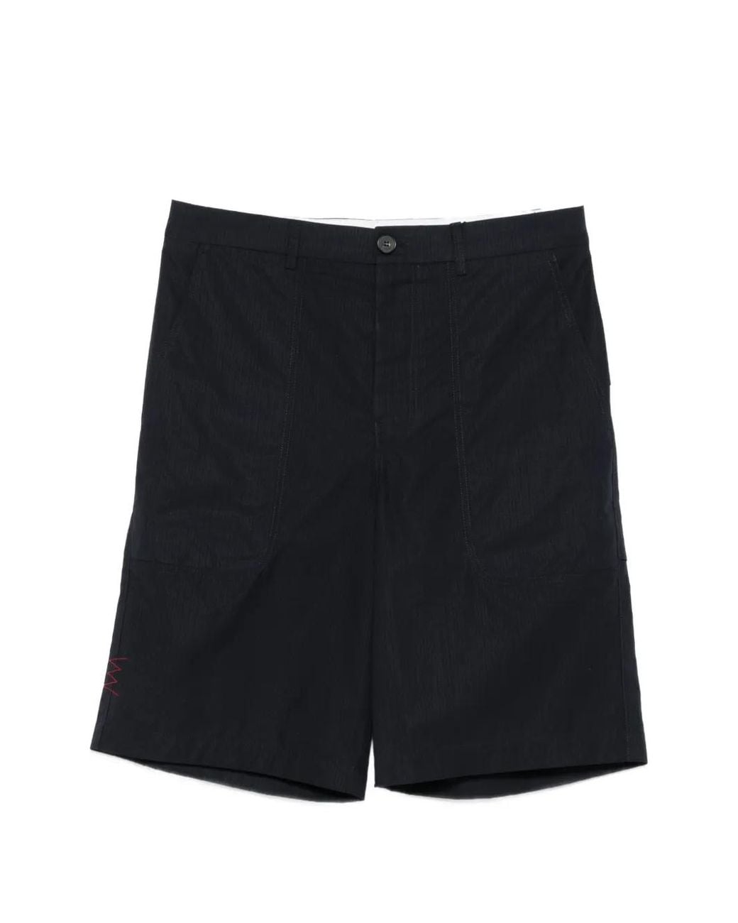 Amaranto Black Belt-Loops Shorts for men
