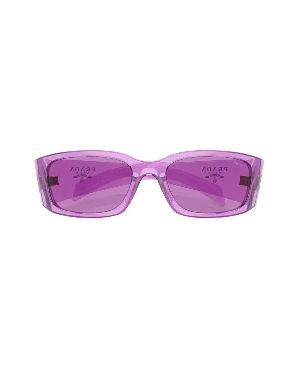 Prada Purple Prada Pr A14S Oval Frame Sunglasses