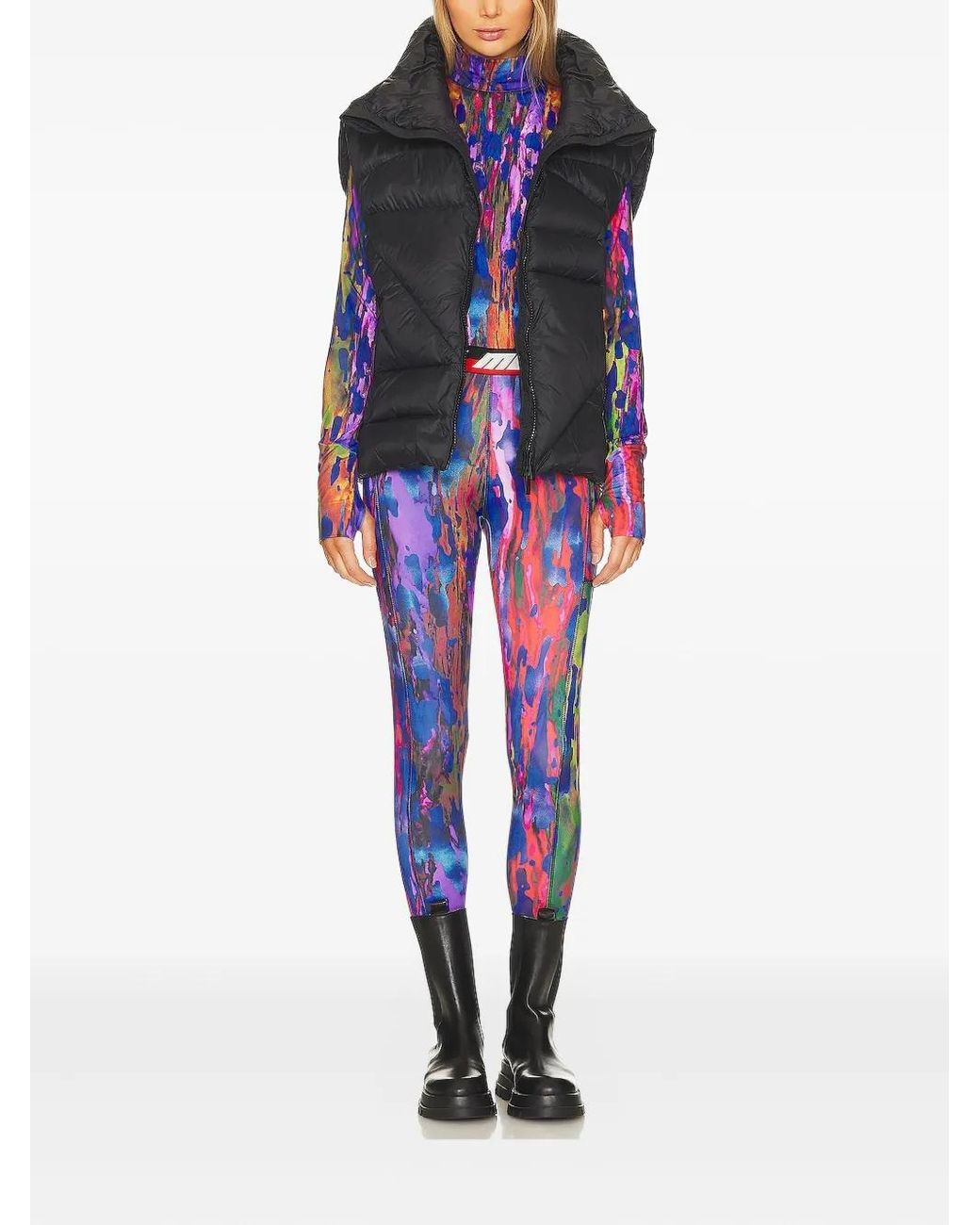 Aztech Mountain Blue Abstract-Print Mock-Neck Top