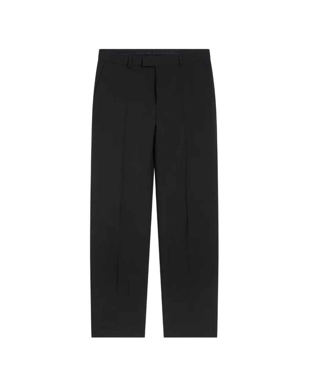 Dries Van Noten Black Long Straight-Leg Wool Pants for men