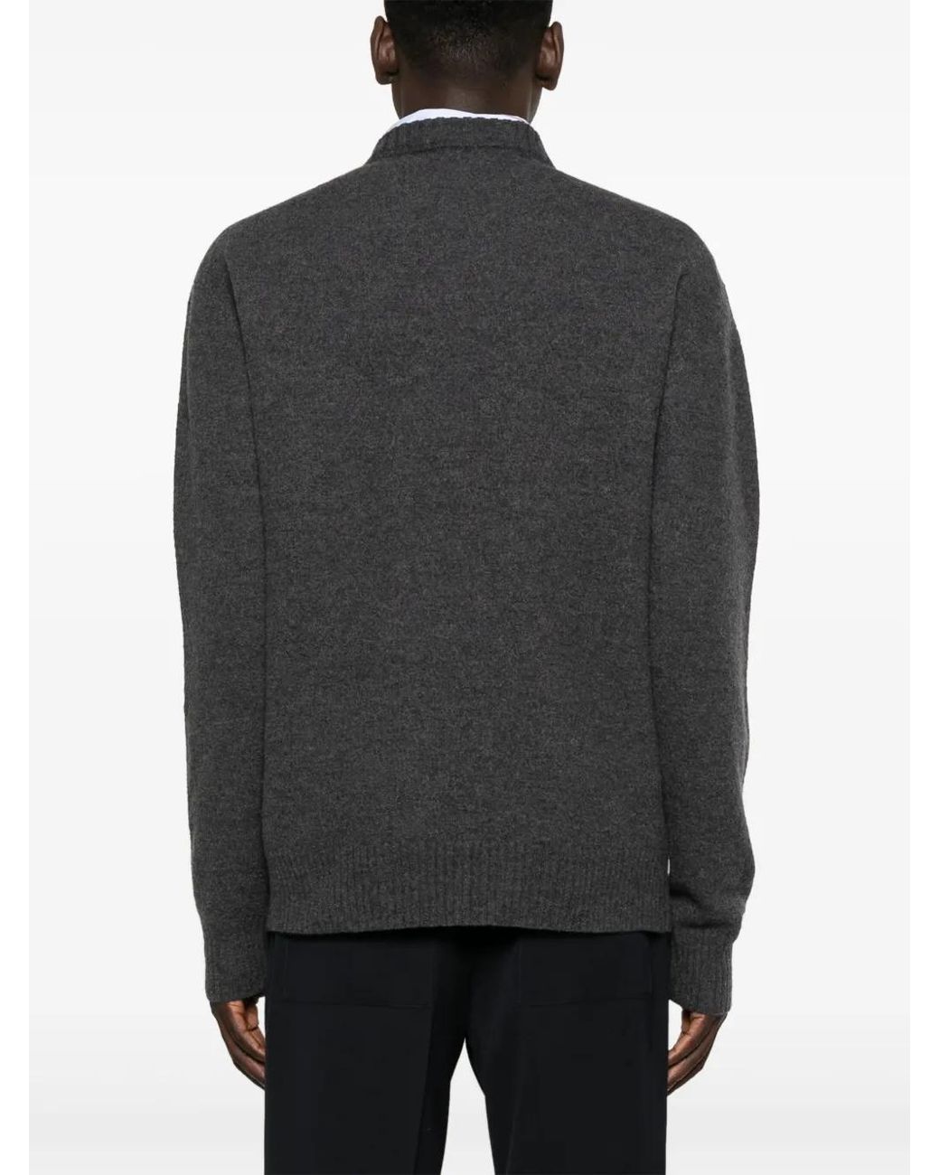 Jil Sander Gray Crew-Neck Wool Jumper for men