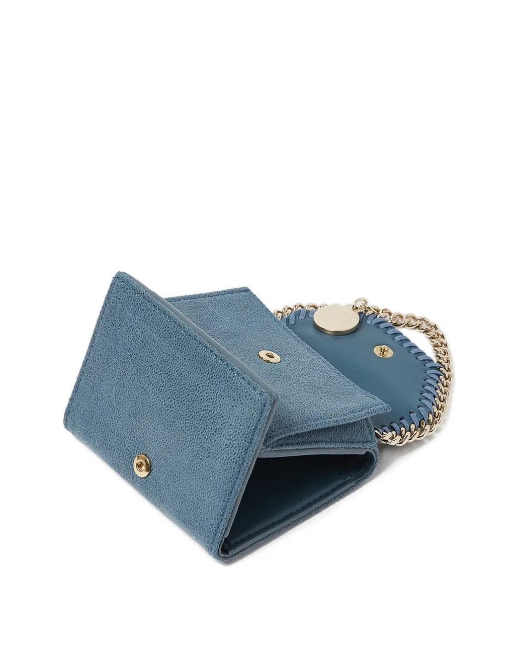 Stella McCartney Blue Falabella Trifold Wallet With Chain
