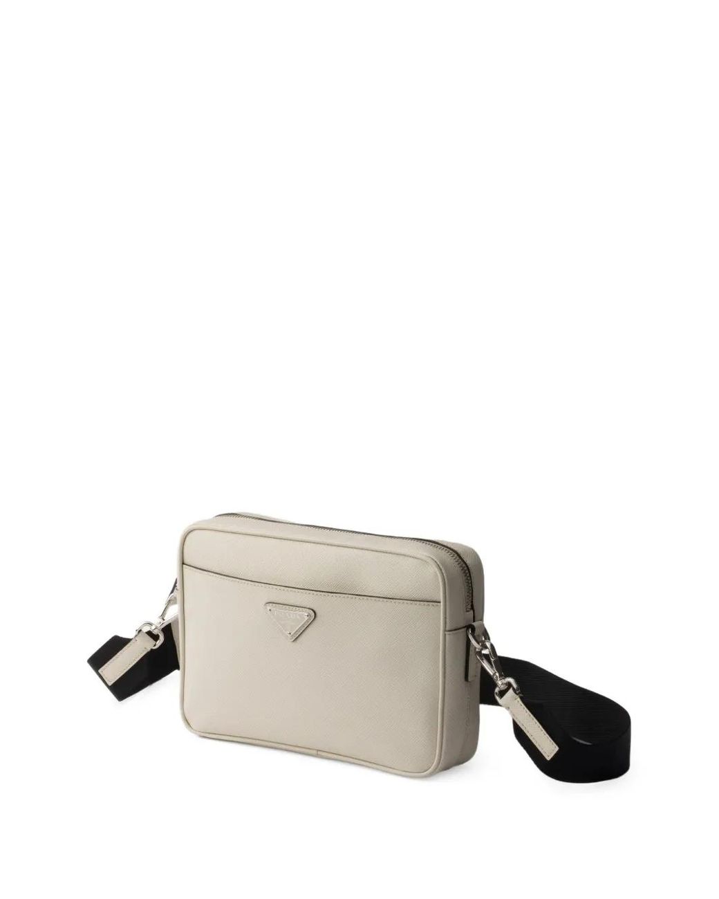 Prada Gray Saffiano Leather Shoulder Bag for men