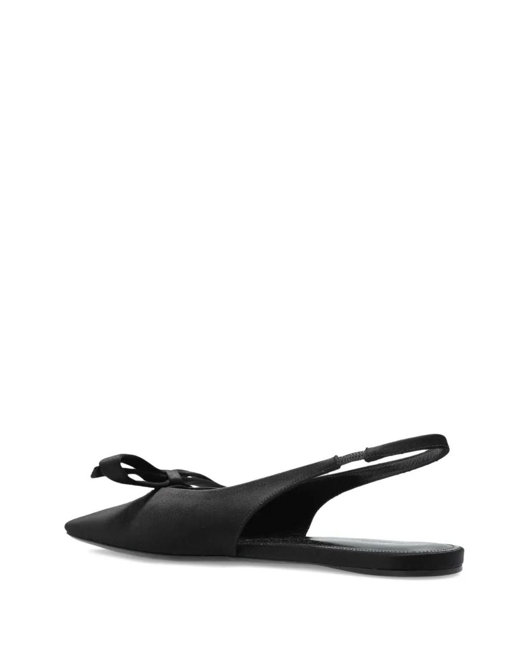 Balenciaga Black Bow Slingback Flat Pumps