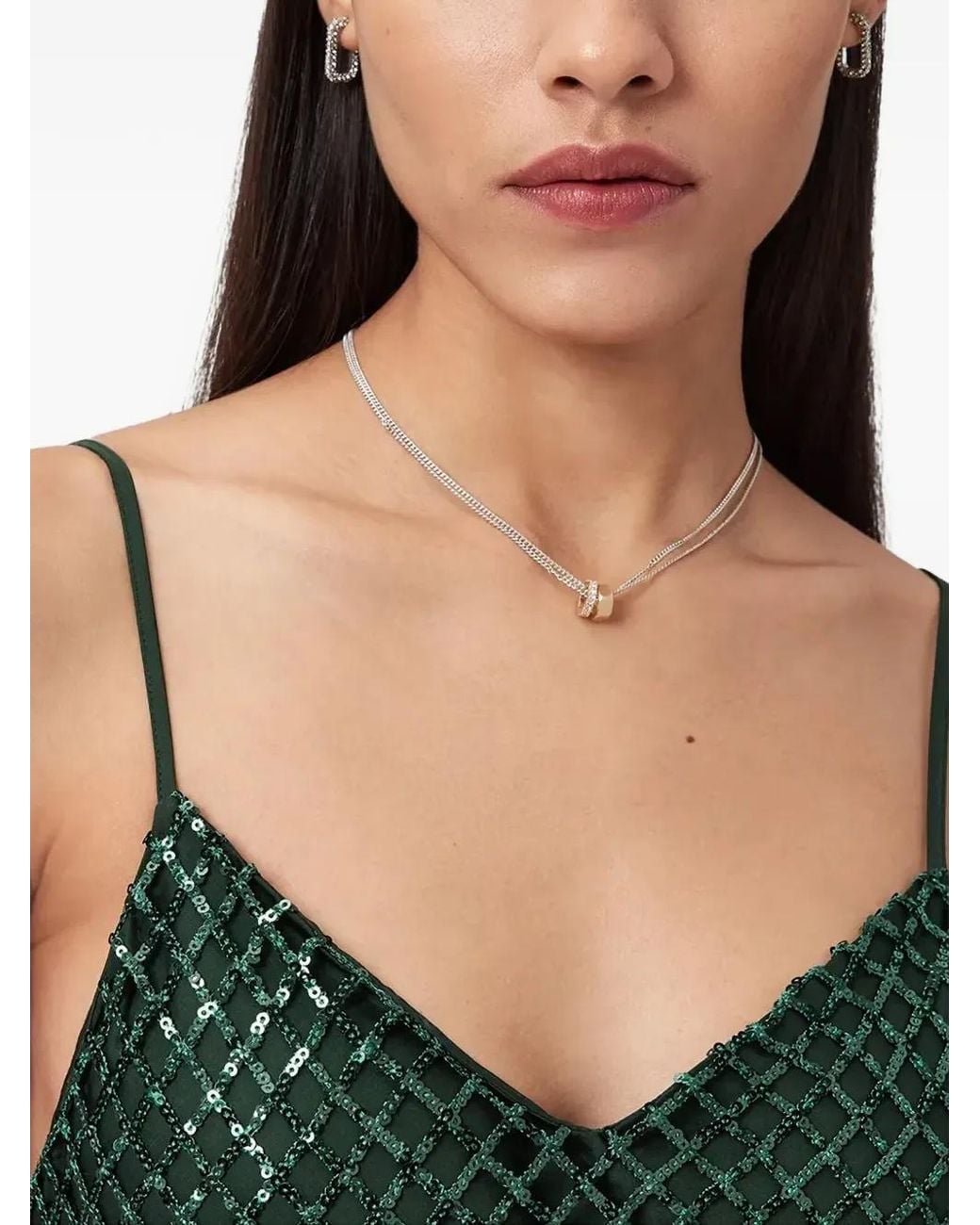 AllSaints Green Chantelle Spaghetti-Strap Maxi Dress
