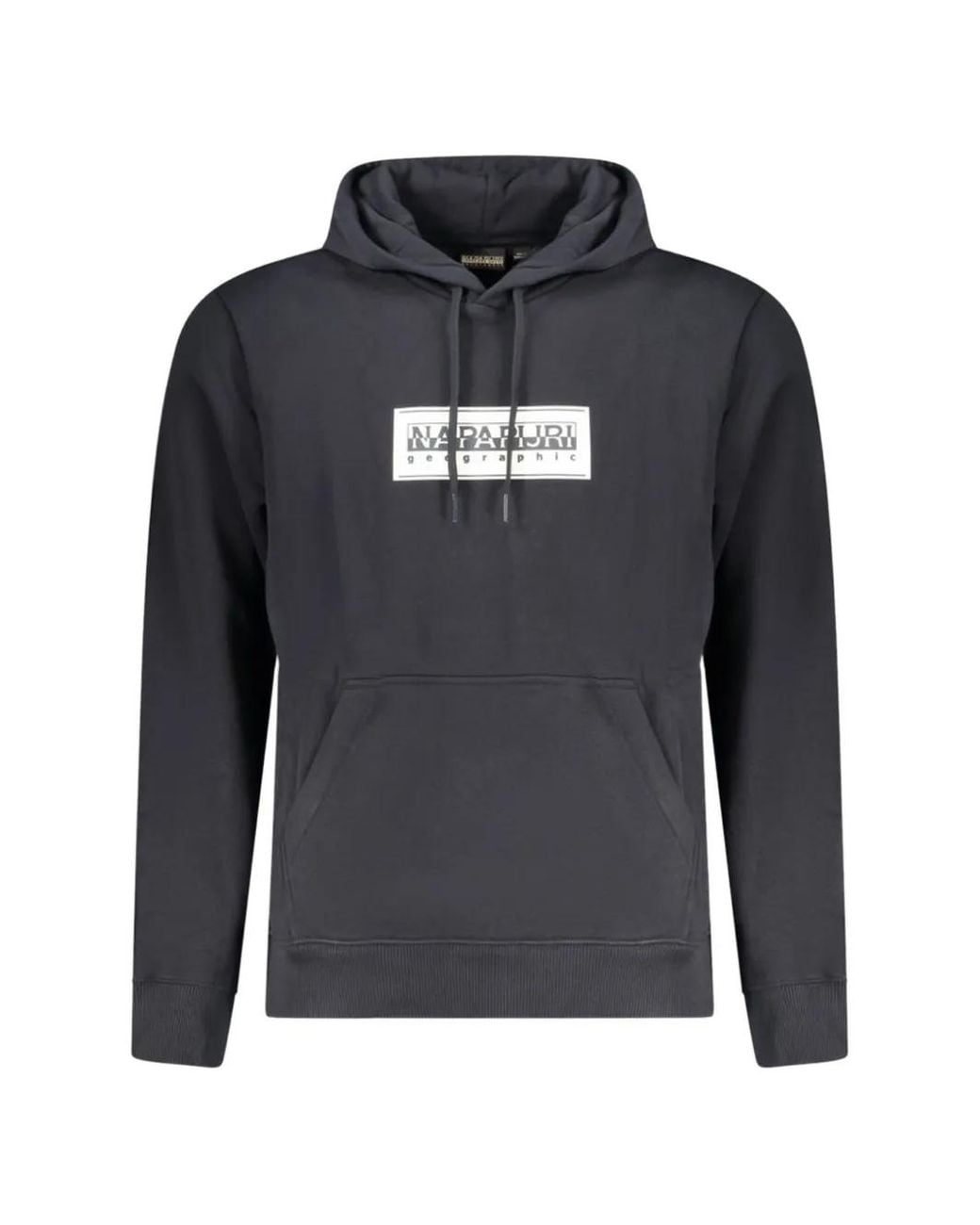 Napapijri Blue Geographic Box Logo Hoodie for men