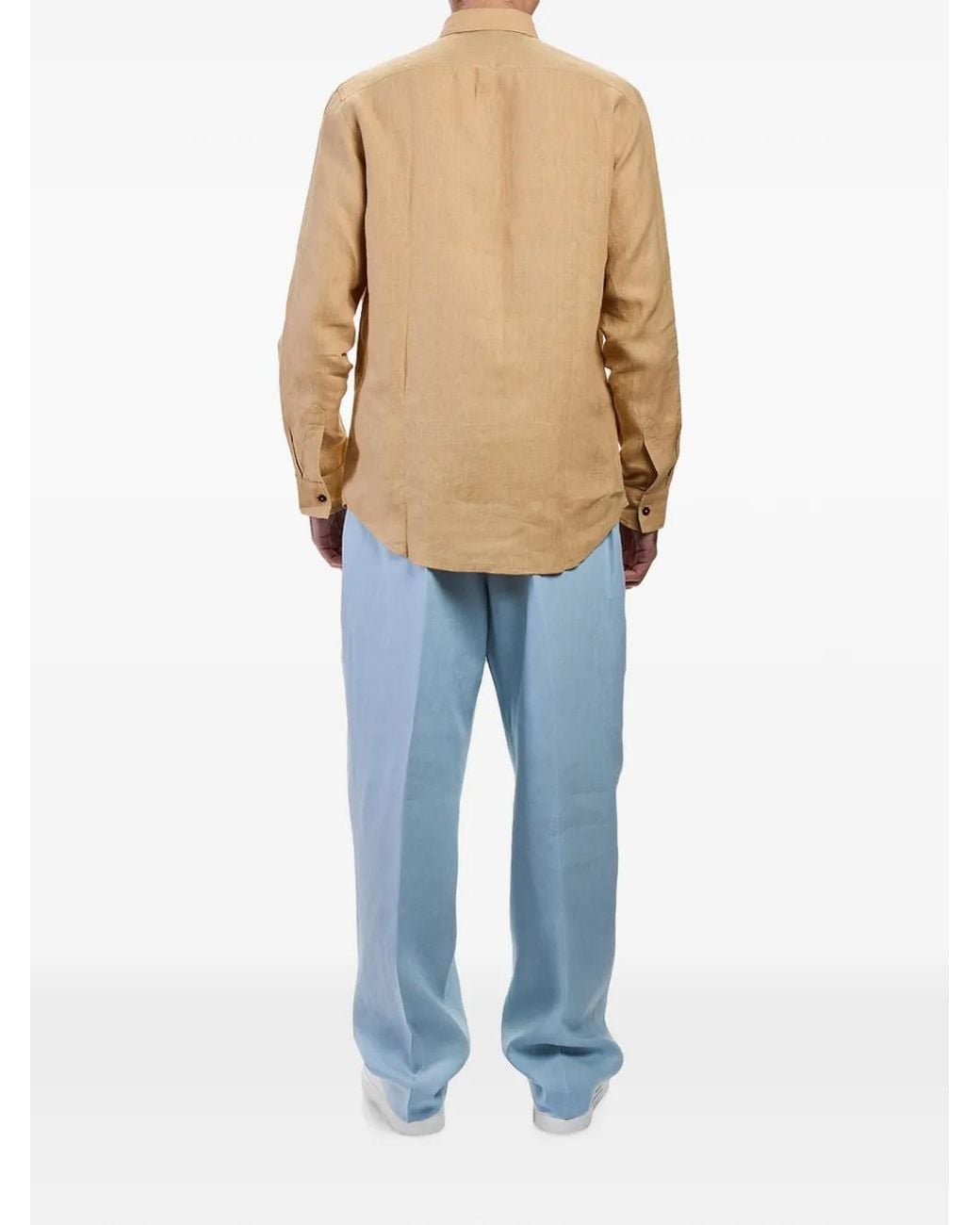 Paul Smith Natural Kingyo Embroidered Linen Shirt for men