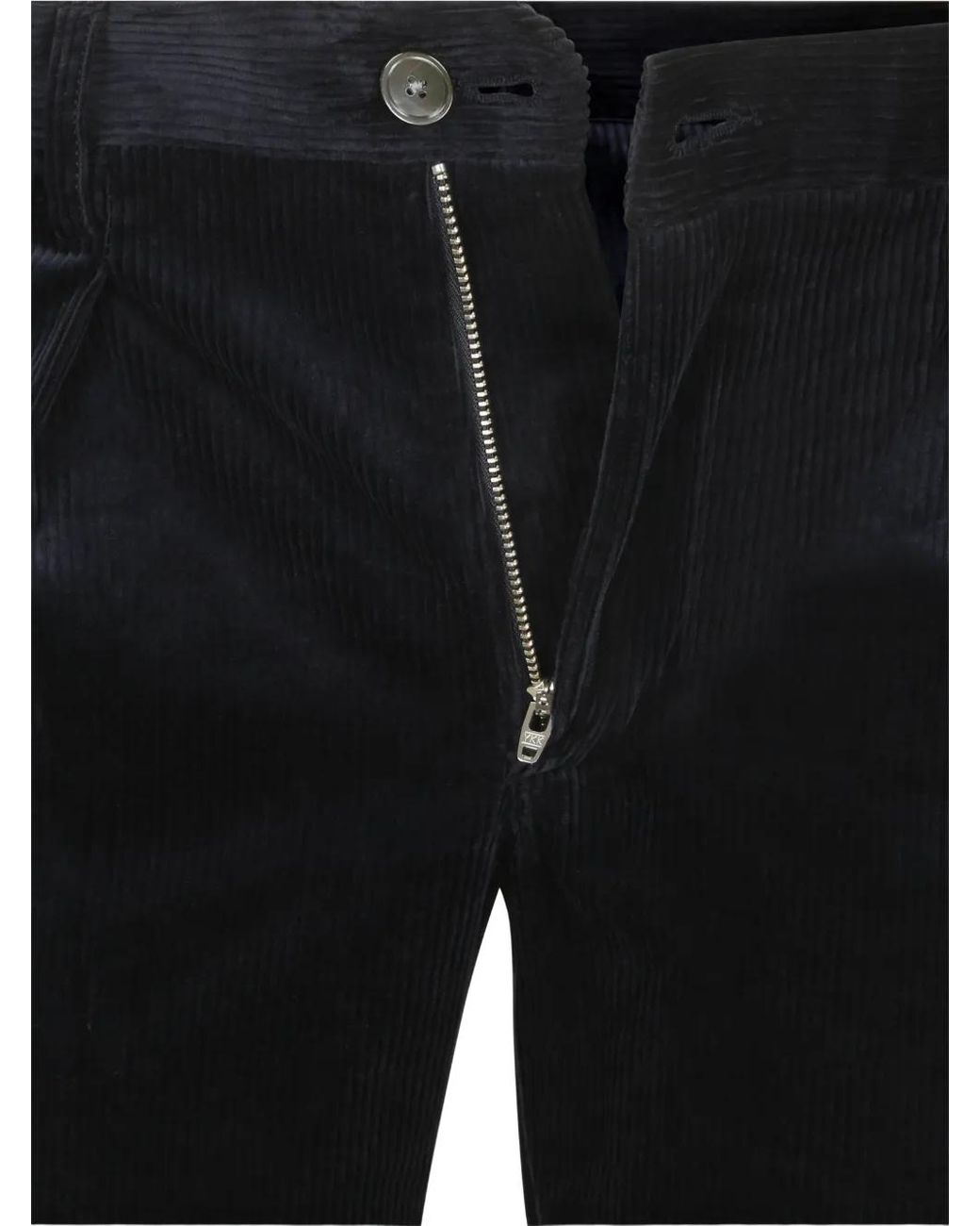 Profuomo Blue Corduroy Pleated Trousers for men