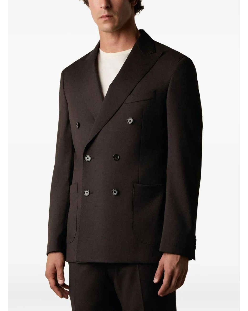 Brooks Brothers Black Double-Breasted Wool Suit for men