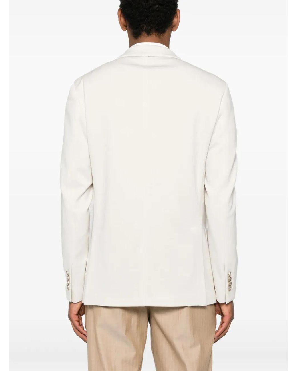 Eleventy White Double-Breasted Blazer for men
