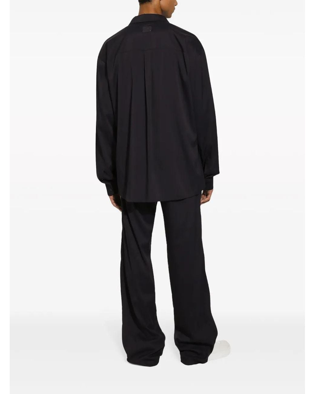 Dolce & Gabbana Blue Drawstring-Waist Wide-Leg Trousers for men