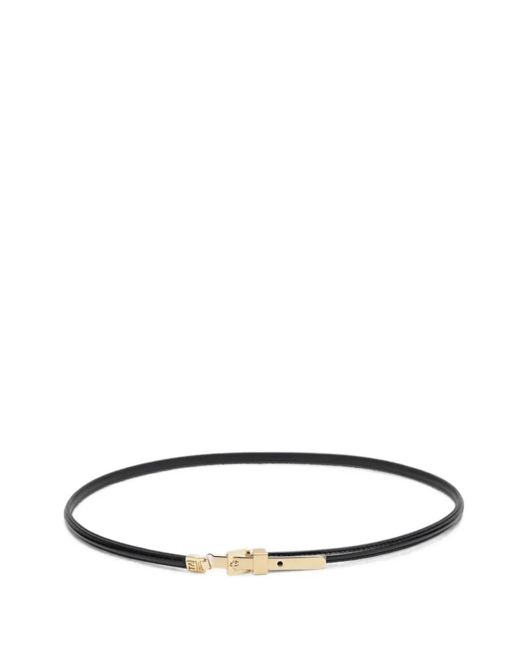 Fendi White Logo-Engraved Buckled Belt