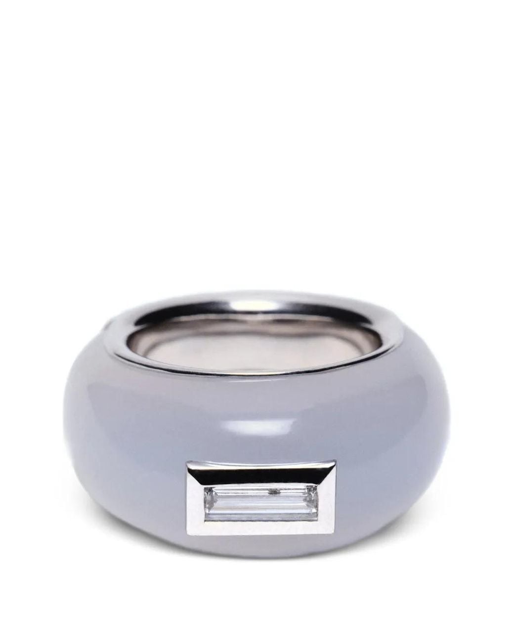 Luminous 27 Gray Marguerite Chalcedony And Diamond Ring