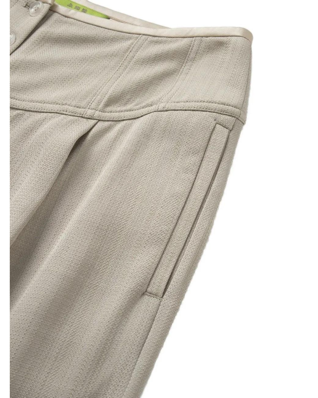 Shanghai Tang White Pantalon Évasé À Broderies